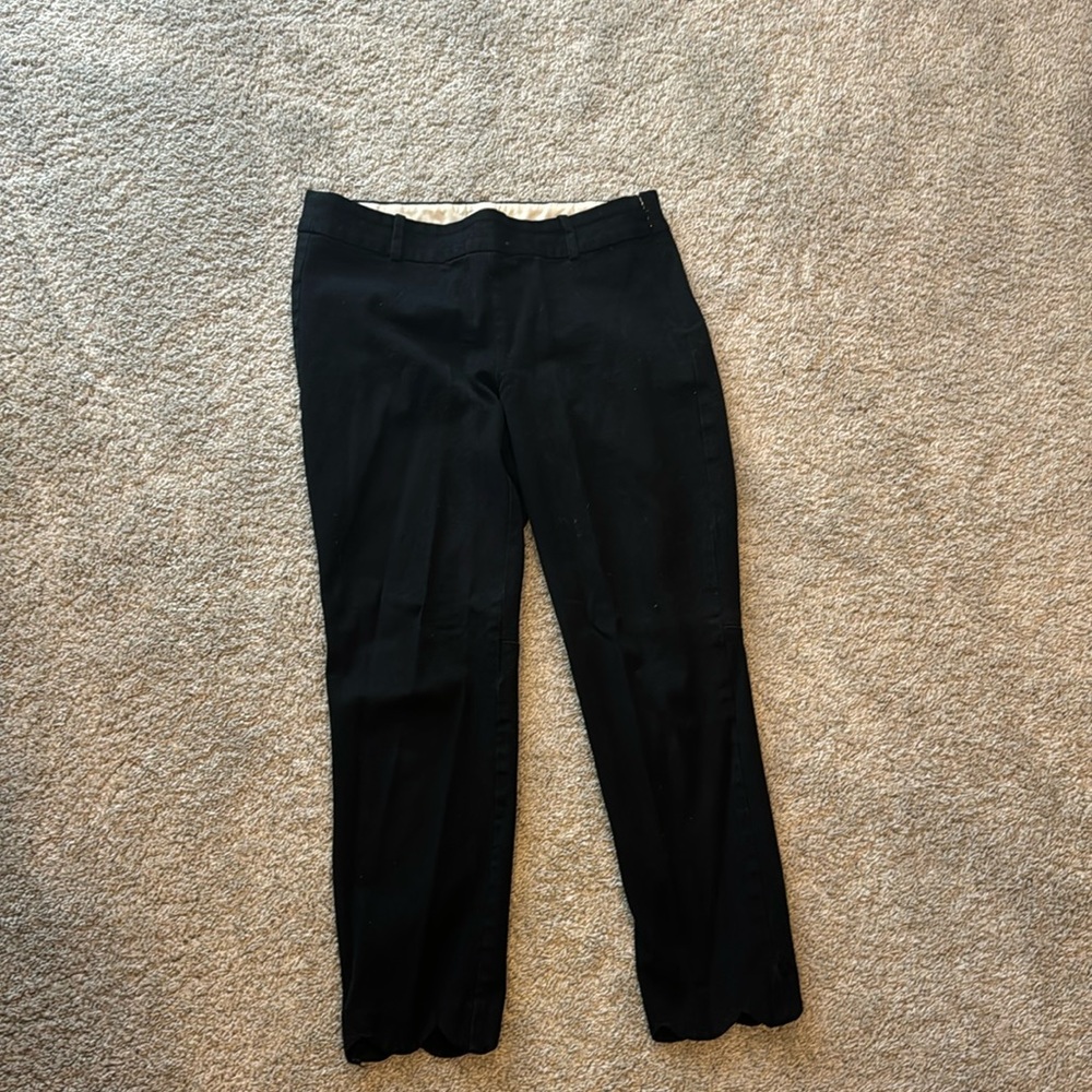 J by J Crew, Black Scalloped Crop Pants, Size 6